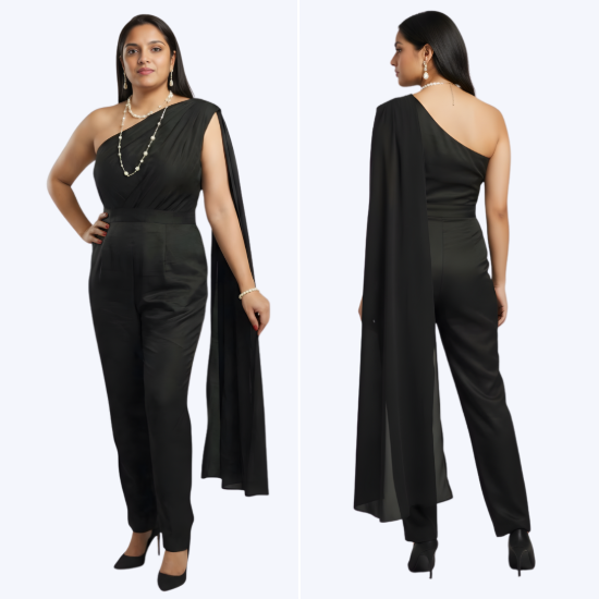 Picture of Melifloz One-Shoulder Jumpsuit Saree